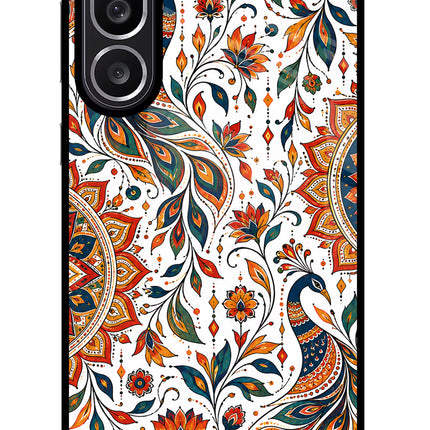 White Mayura Samsung M56 5G Glass Case