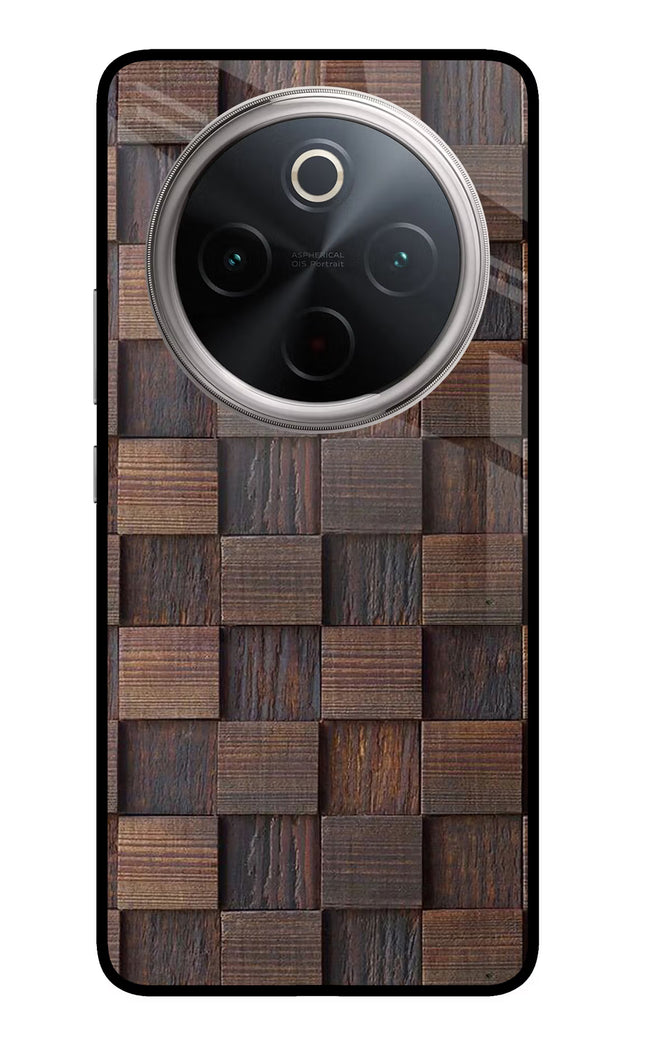 Wooden Cube Design Vivo T4 5G Glass Case Back Cover by Casekaro