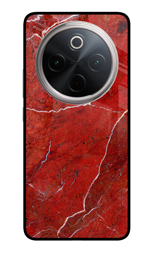 Red Marble Design Vivo T4 5G Glass Case Back Cover by Casekaro