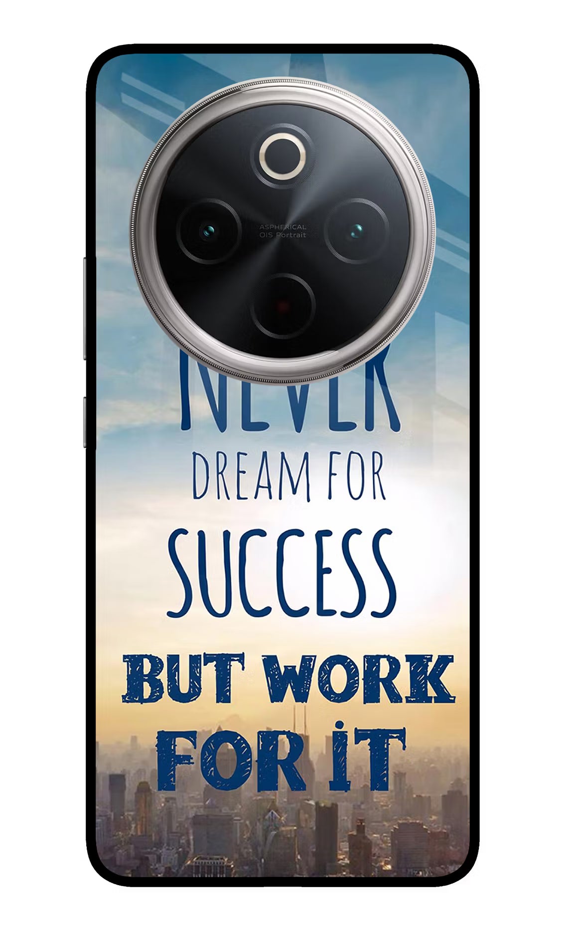 Never Dream For Success But Work For It Vivo T4 5G Glass Case Back Cover by Casekaro