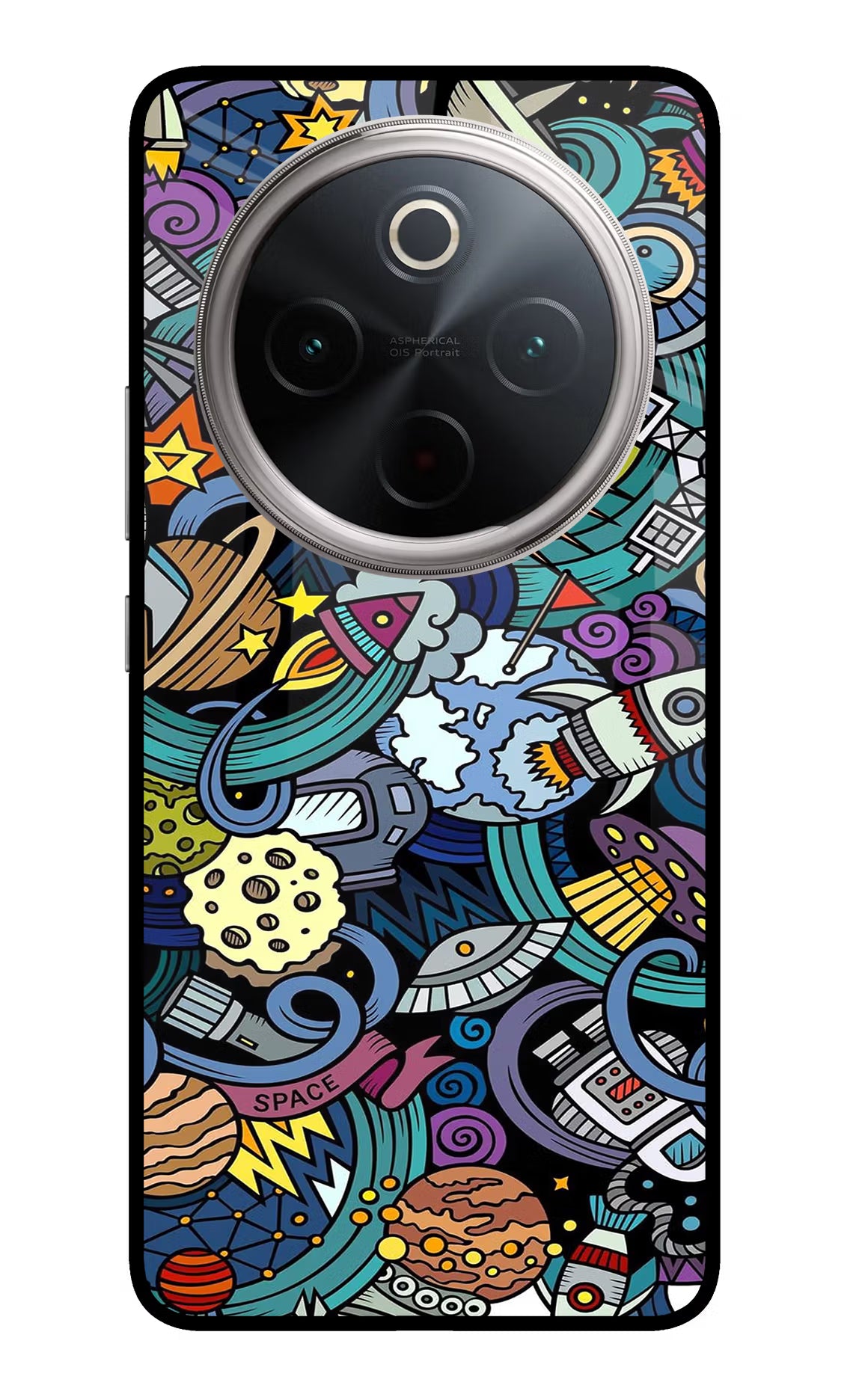 Space Abstract Vivo T4 5G Glass Case Back Cover by Casekaro