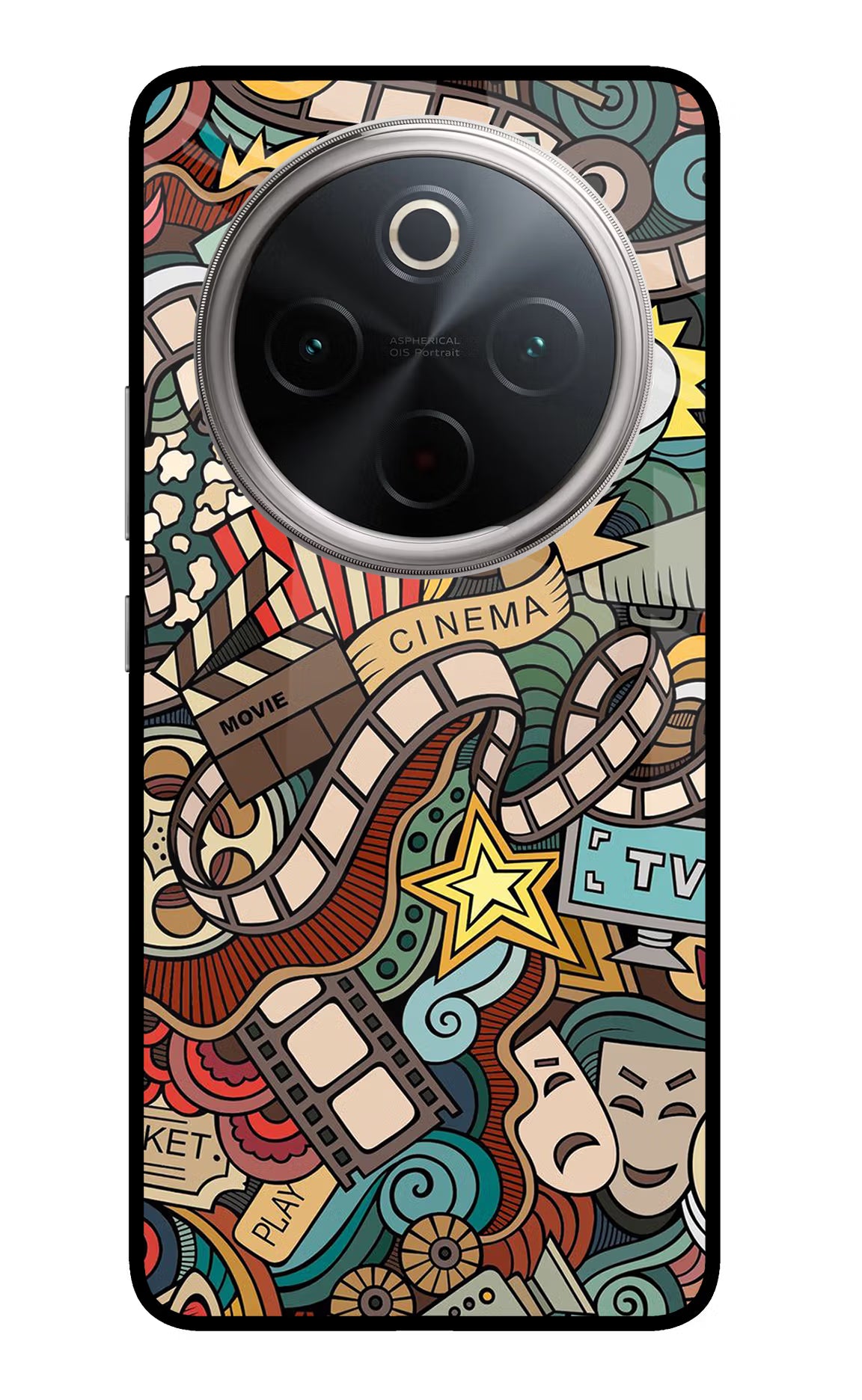 Cinema Abstract Vivo T4 5G Glass Case Back Cover by Casekaro
