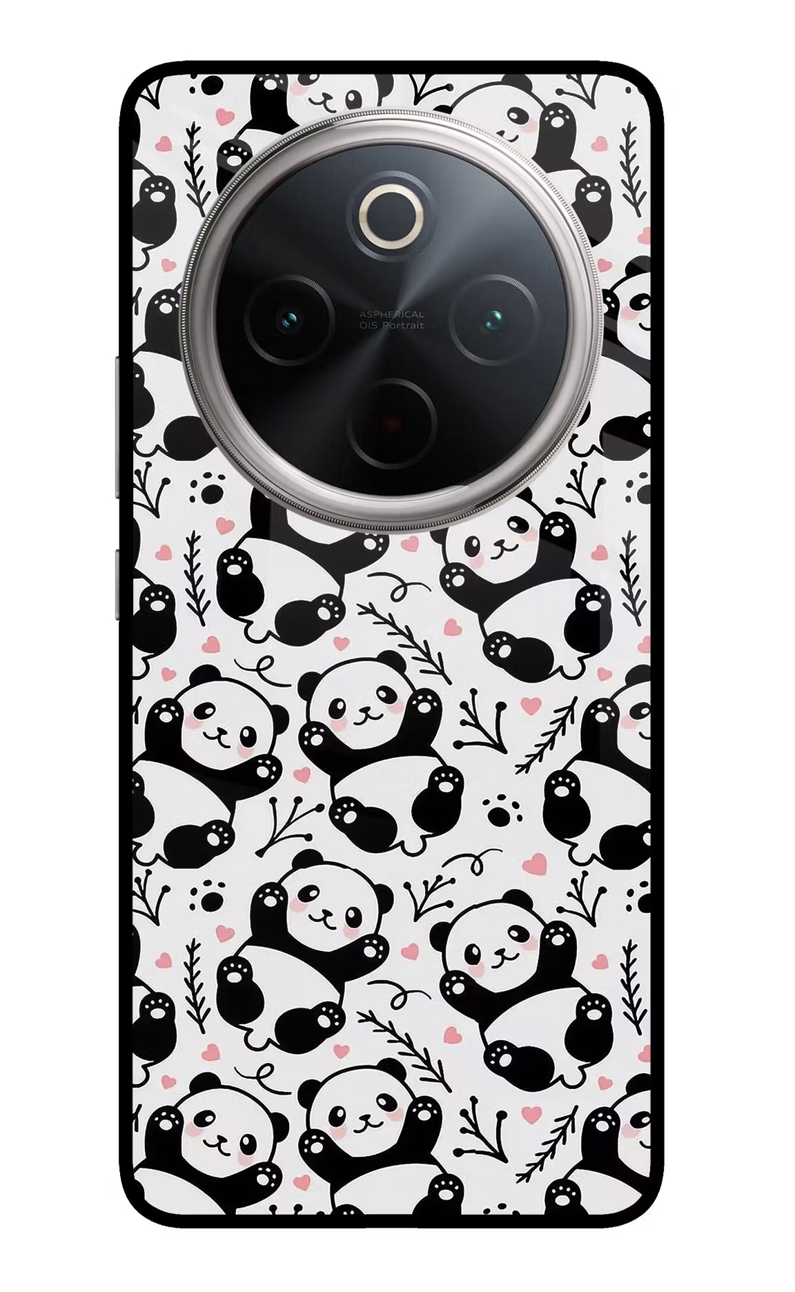 Cute Panda Vivo T4 5G Glass Case Back Cover by Casekaro