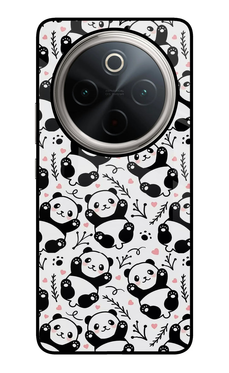 Cute Panda Vivo T4 5G Back Cover, Glass case