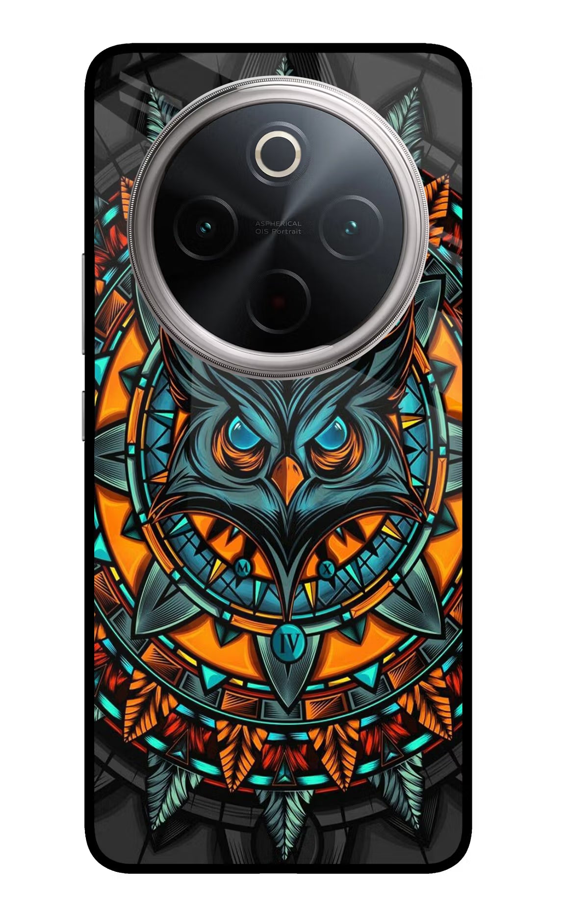 Angry Owl Art Vivo T4 5G Glass Case