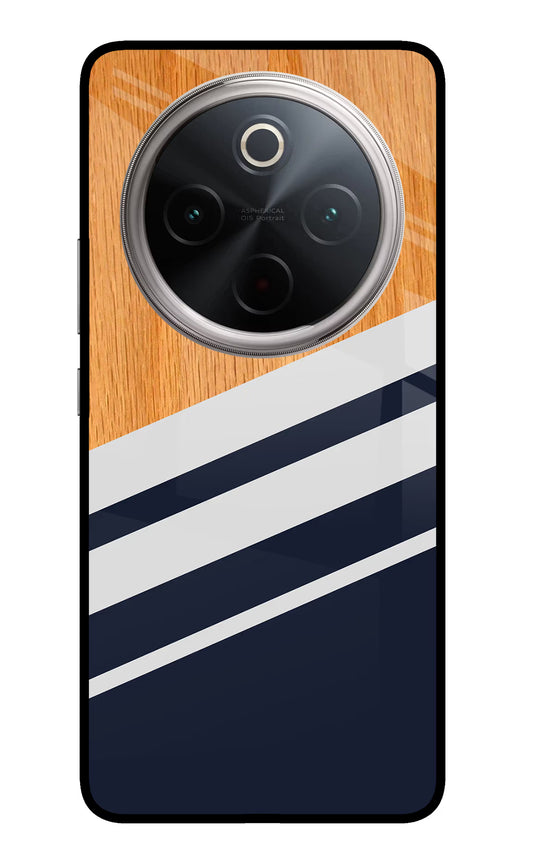 Blue and white wooden Vivo T4 5G Glass Case
