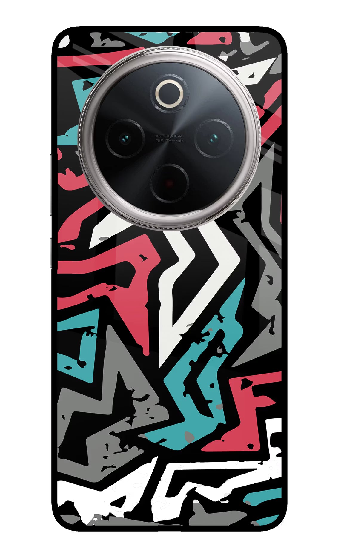 Geometric Graffiti Vivo T4 5G Glass Case Back Cover by Casekaro