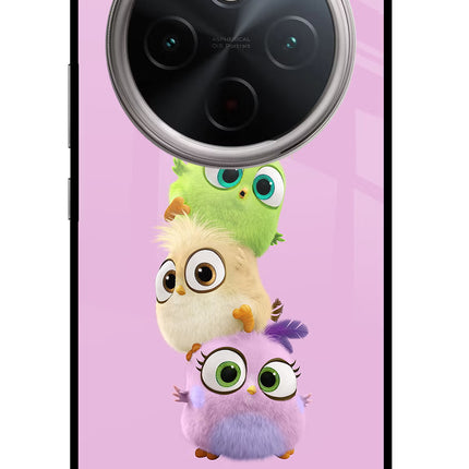 Cute Little Birds Vivo T4 5G Glass Case Back Cover by Casekaro