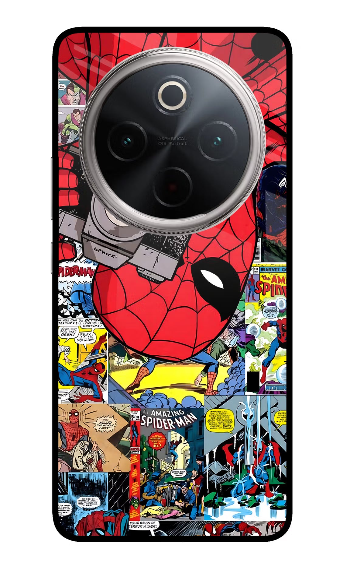 Spider Man Vivo T4 5G Glass Case Back Cover by Casekaro