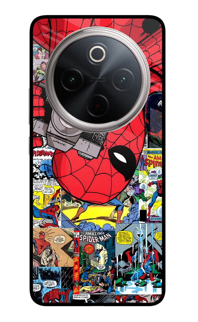 Spider Man Vivo T4 5G Glass Case Back Cover by Casekaro