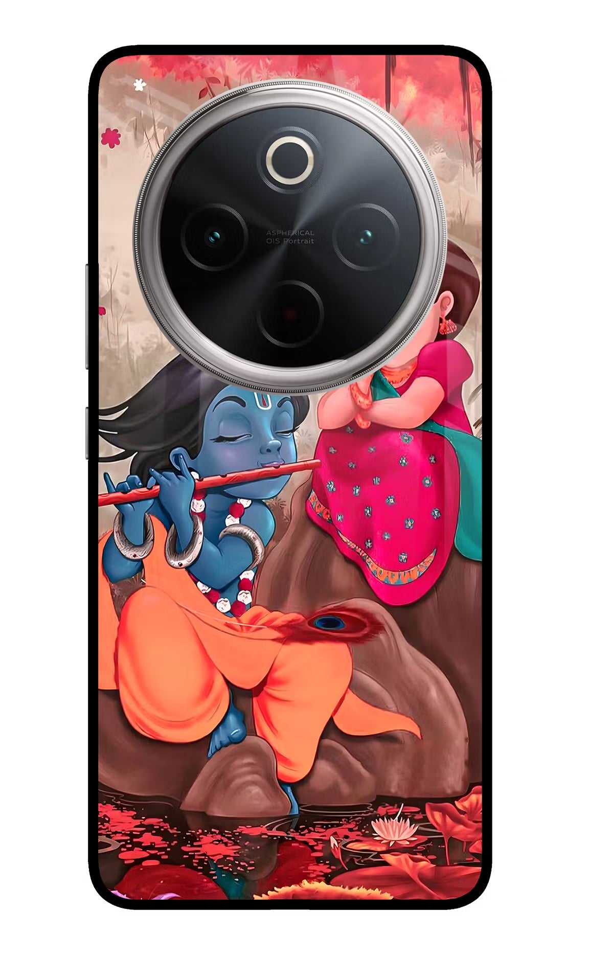 Radhe Krishna Vivo T4 5G Glass Case Back Cover by Casekaro