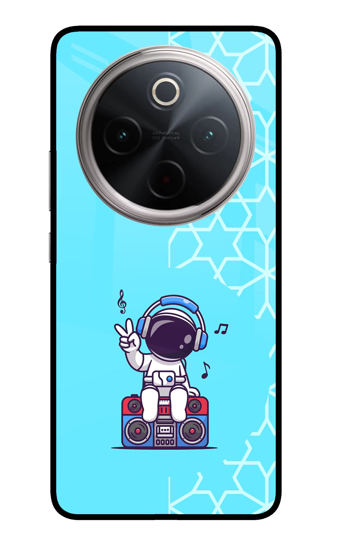 Cute Astronaut Chilling Vivo T4 5G Glass Case Back Cover by Casekaro