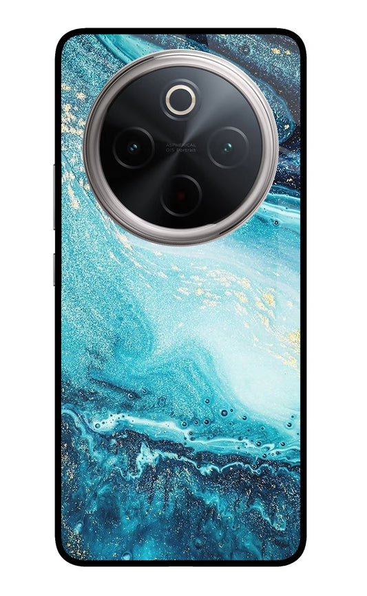 Blue Glitter Marble Vivo T4 5G Glass Case