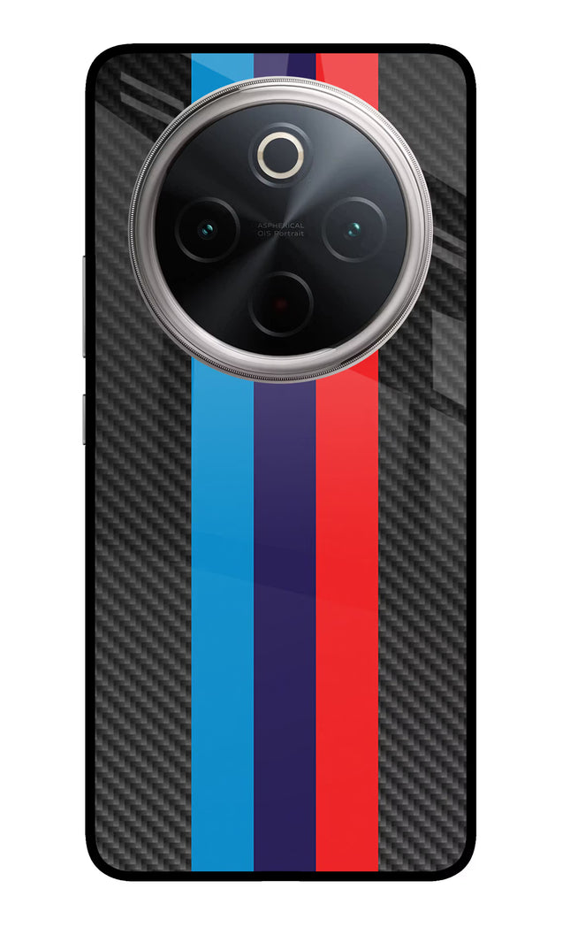 BMW Stripes Pattern Vivo T4 5G Glass Case Back Cover by Casekaro
