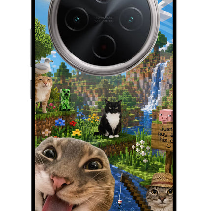 Minecraft Cat Chaos Vivo T4 5G Glass Case Back Cover by Casekaro