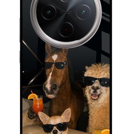 Party Squad Vivo T4 5G Glass Case Back Cover by Casekaro