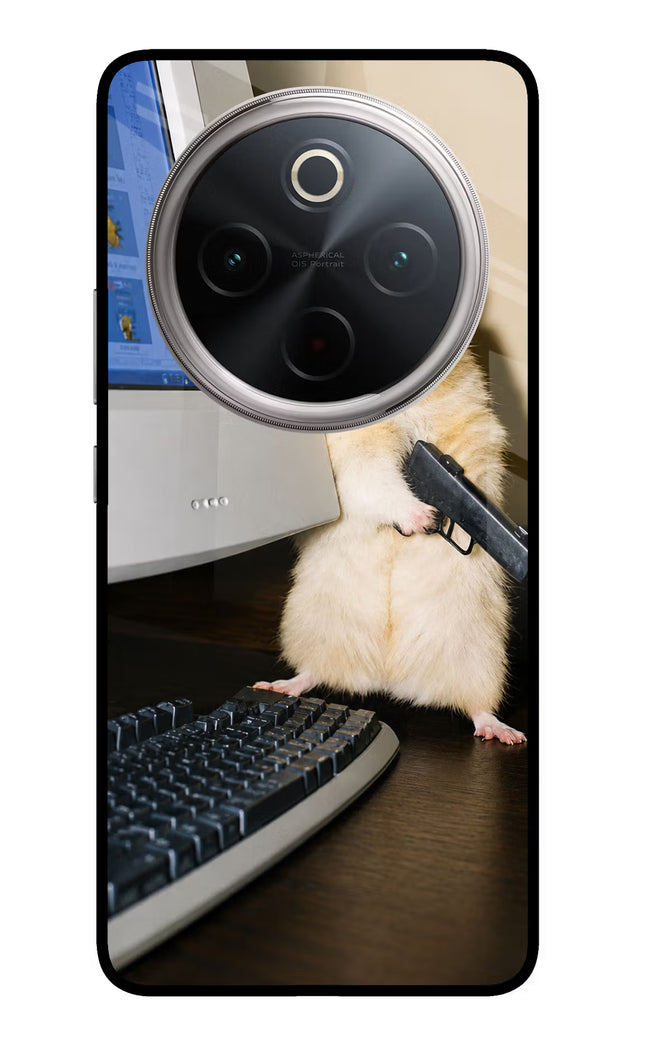 Hacker Hamster Vivo T4 5G Glass Case Back Cover by Casekaro
