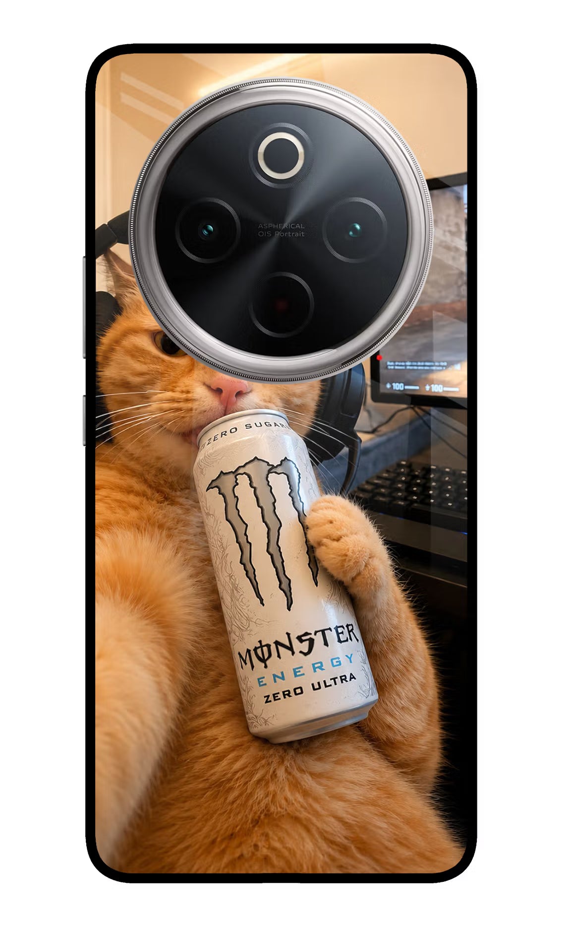 Gamer Cat Energy Vivo T4 5G Glass Case