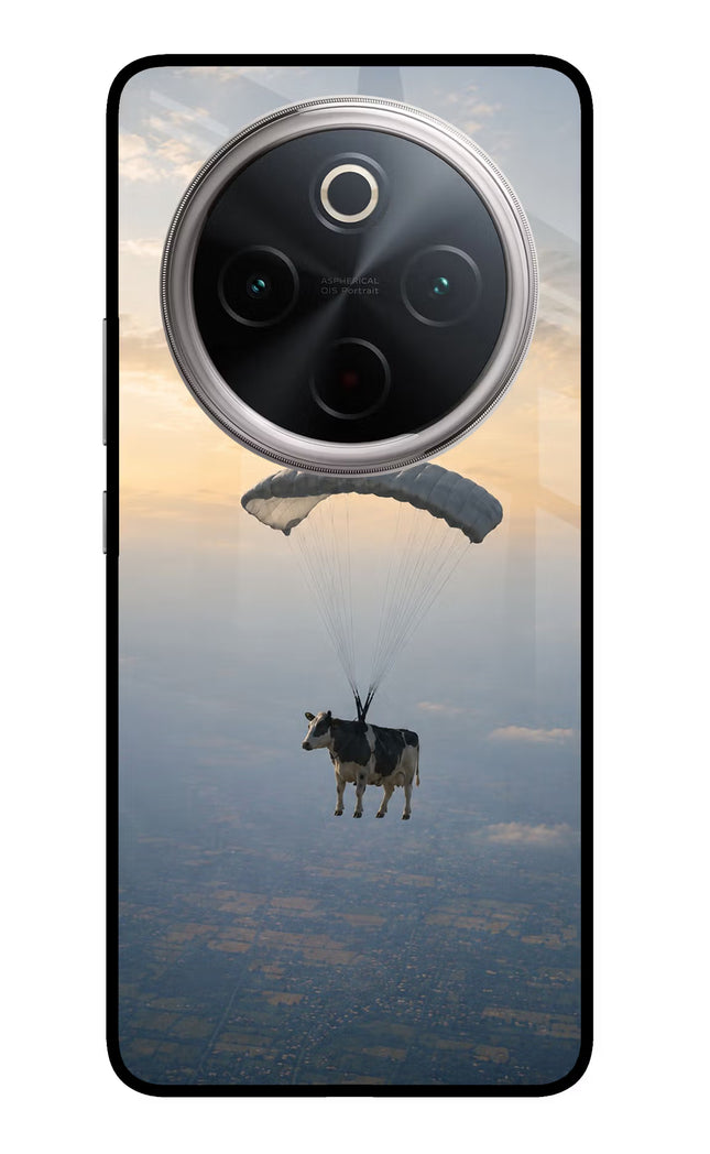 Skydiving Cow Vivo T4 5G Glass Case Back Cover by Casekaro