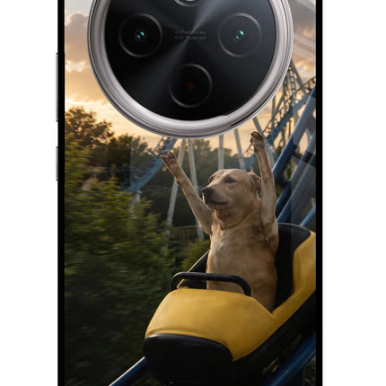 Rollercoaster Dog Vivo T4 5G Glass Case Back Cover by Casekaro