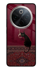 Midnight Cat Vivo T4 5G Glass Case