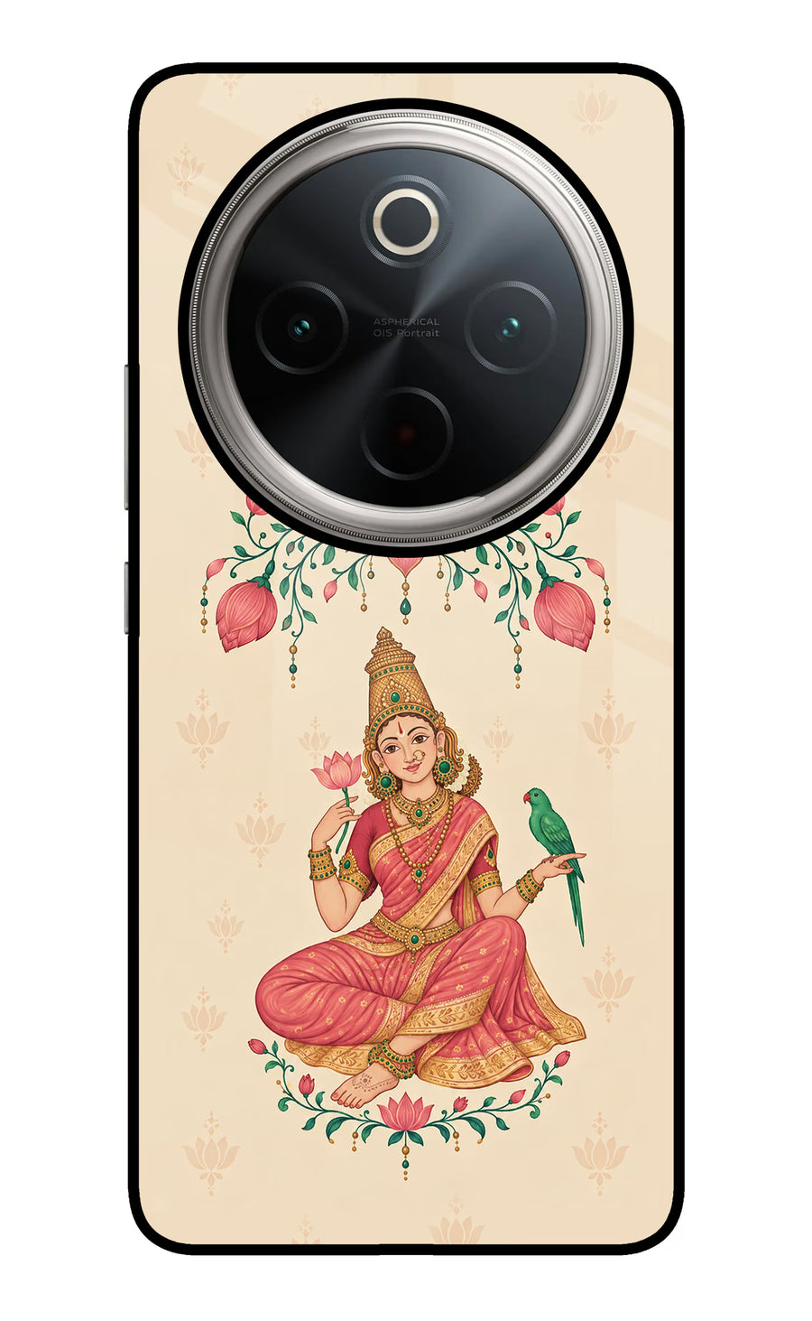 Goddess Lakshmi Vivo T4 5G Back Cover, Glass case