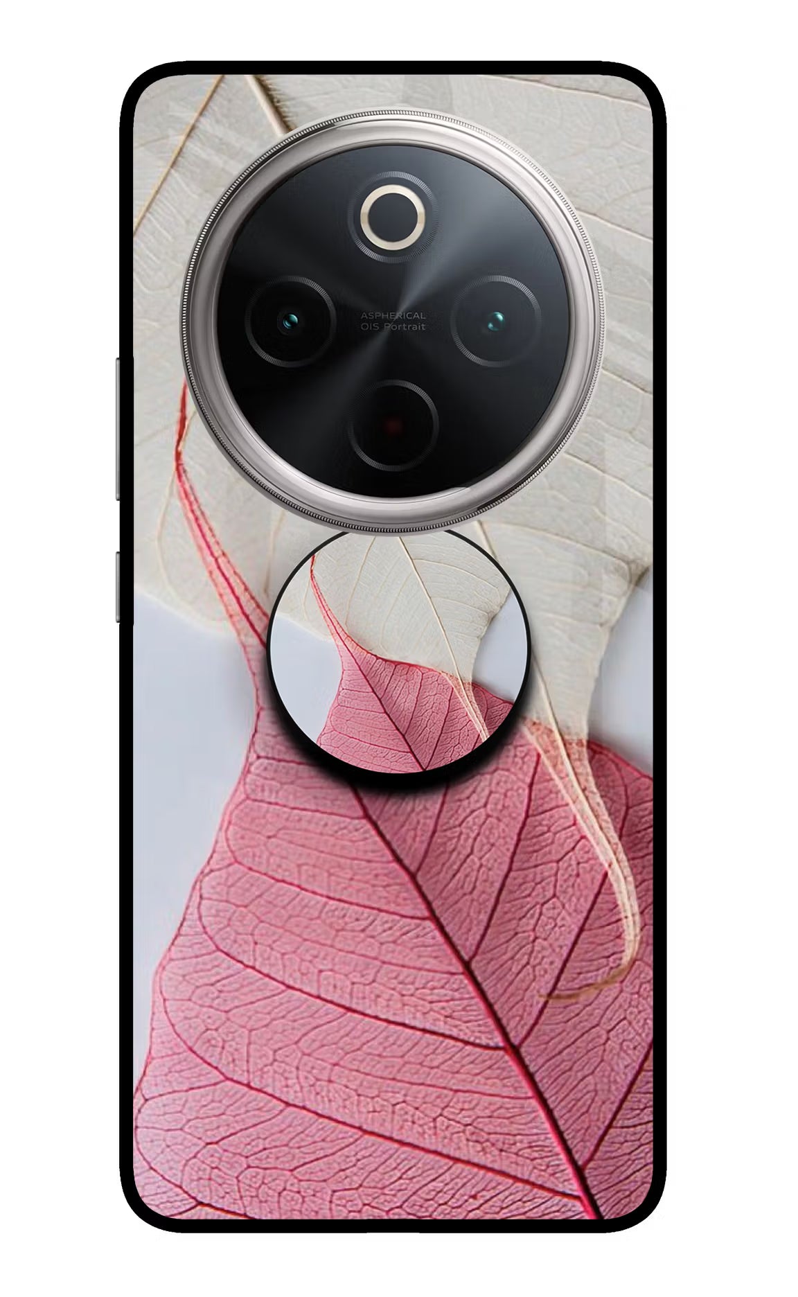 White Pink Leaf Vivo T4 5G Pop Case by Casekaro
