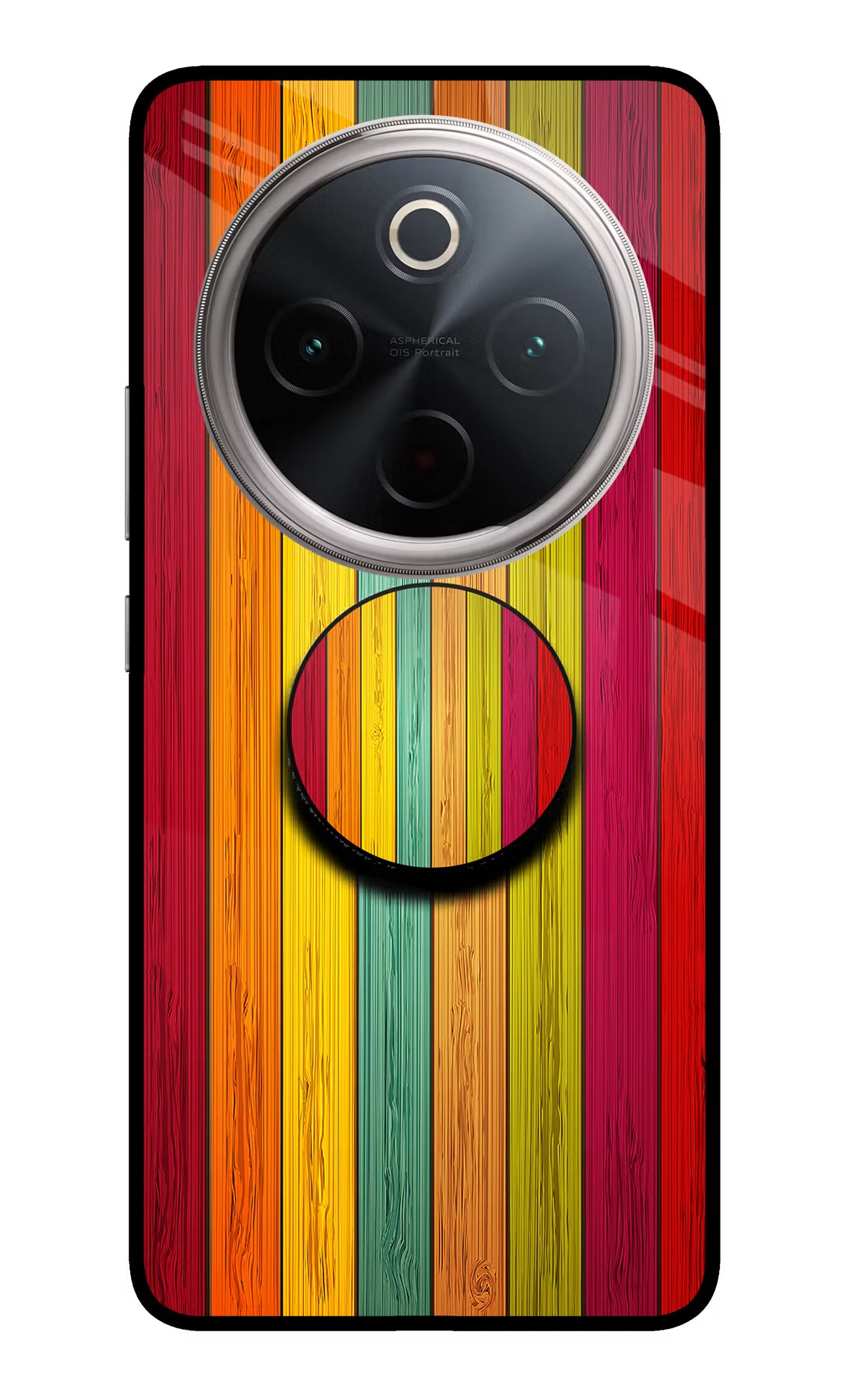 Multicolor Wooden Vivo T4 5G Pop Case by Casekaro