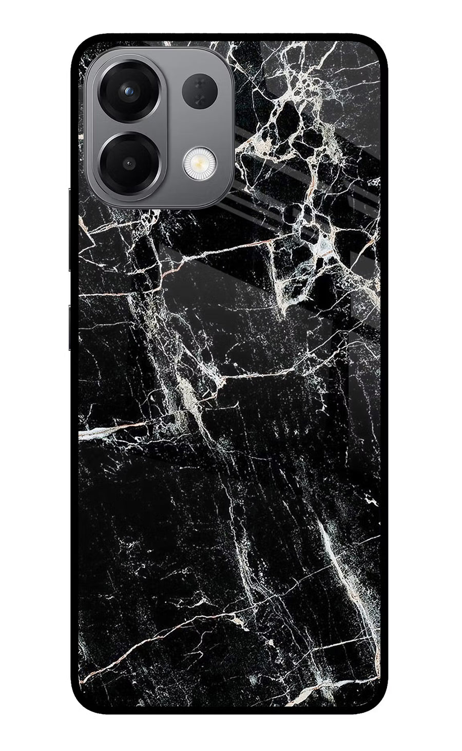 Black Marble Texture Oppo K13 5G Back Cover, Glass case