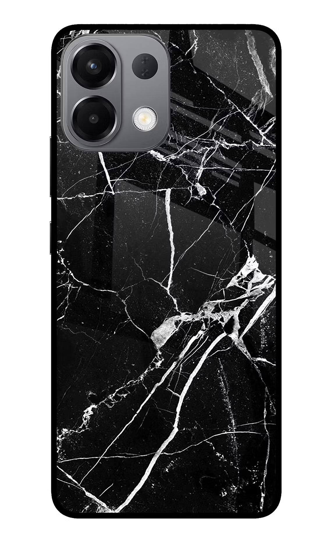Black Marble Pattern Oppo K13 5G Glass Case Back Cover by Casekaro
