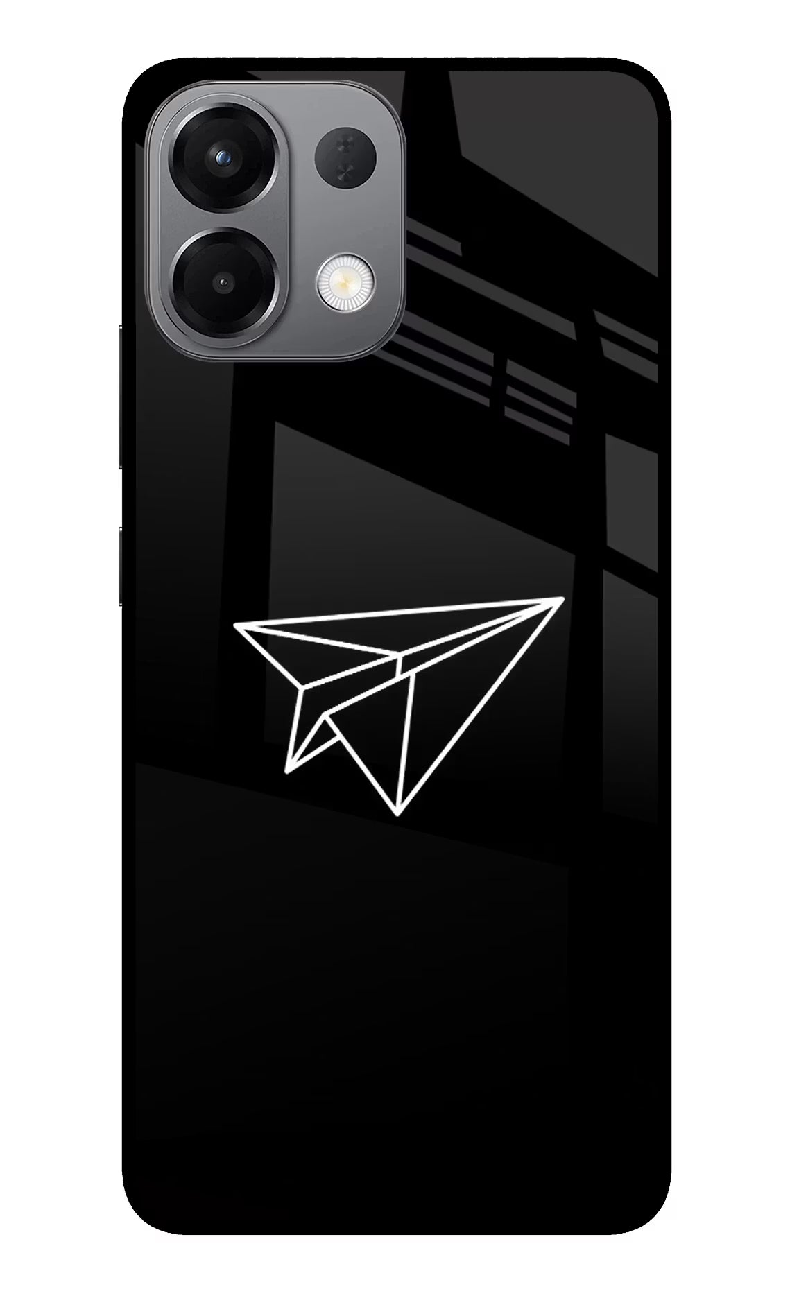 Paper Plane White Oppo K13 5G Glass Case Back Cover by Casekaro