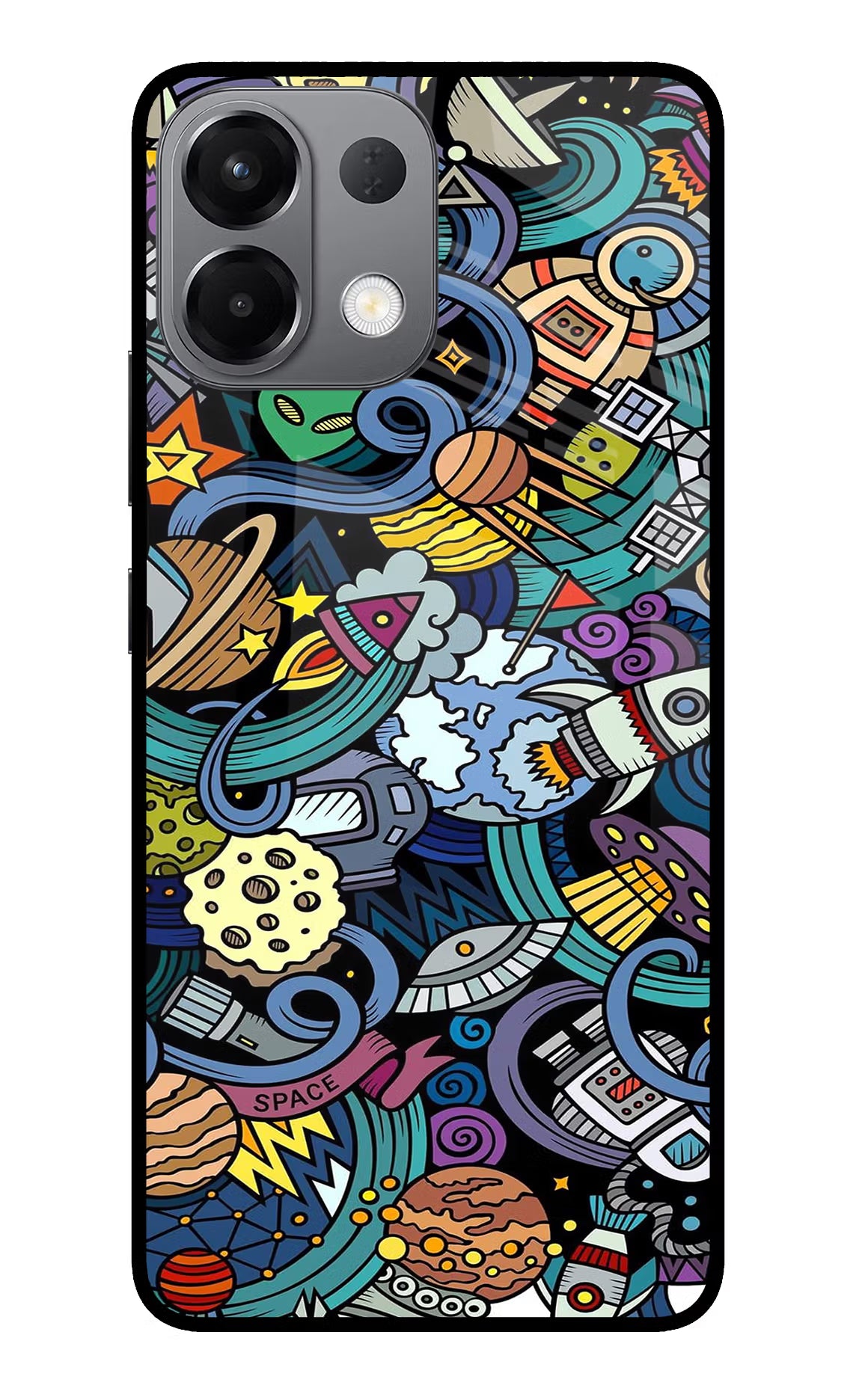 Space Abstract Oppo K13 5G Glass Case Back Cover by Casekaro