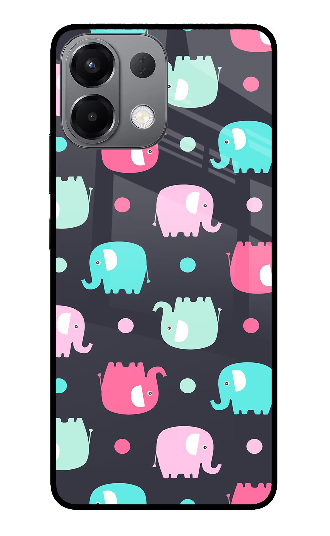 Elephants Oppo K13 5G Glass Case Back Cover by Casekaro
