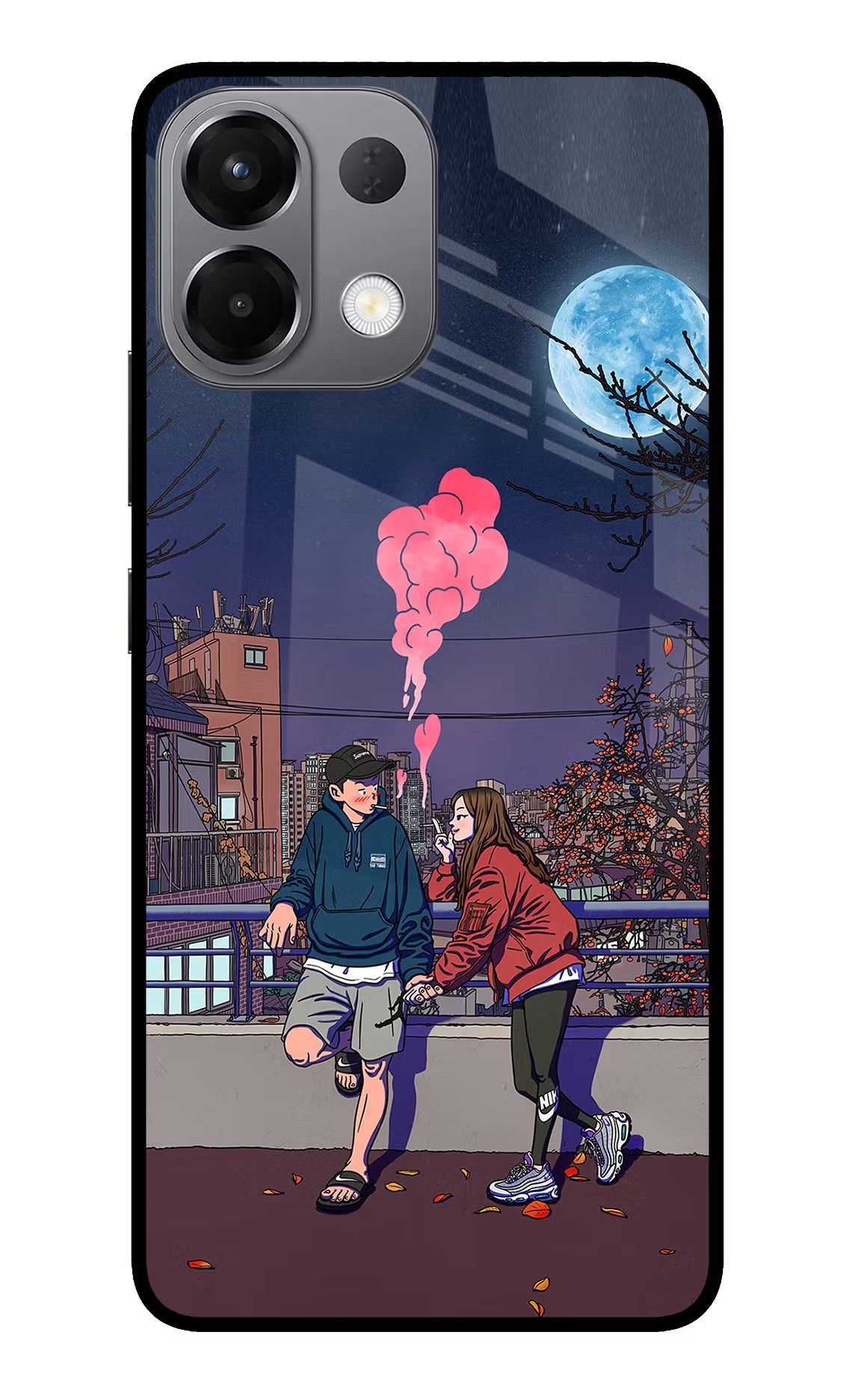 Chilling Couple Oppo K13 5G Glass Case Back Cover by Casekaro