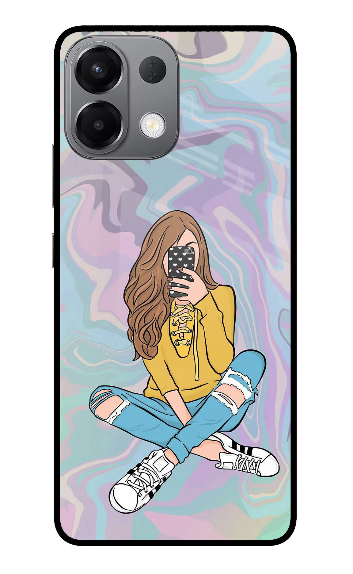 Selfie Girl Oppo K13 5G Glass Case Back Cover by Casekaro