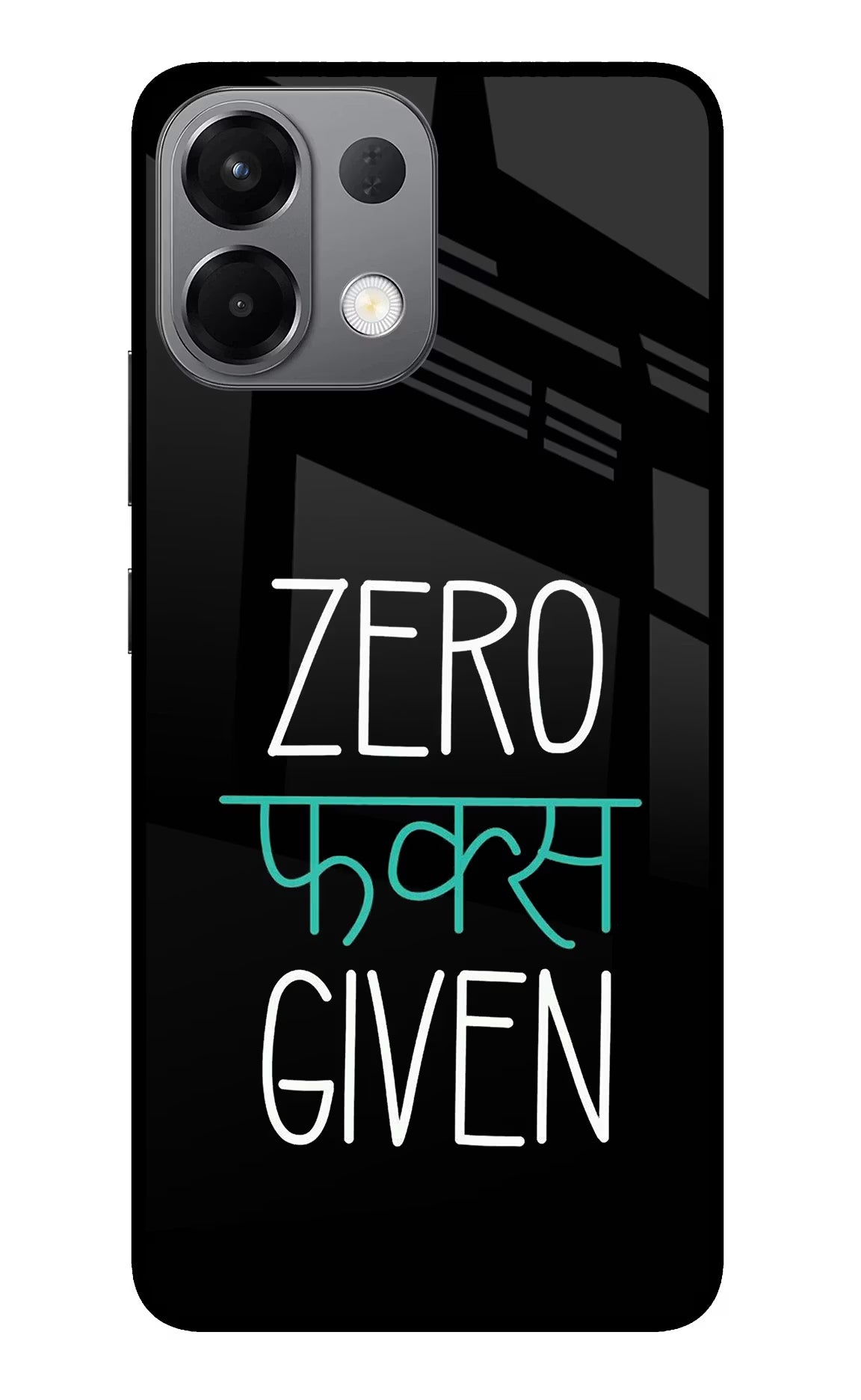 Zero Fucks Given Oppo K13 5G Glass Case Back Cover by Casekaro
