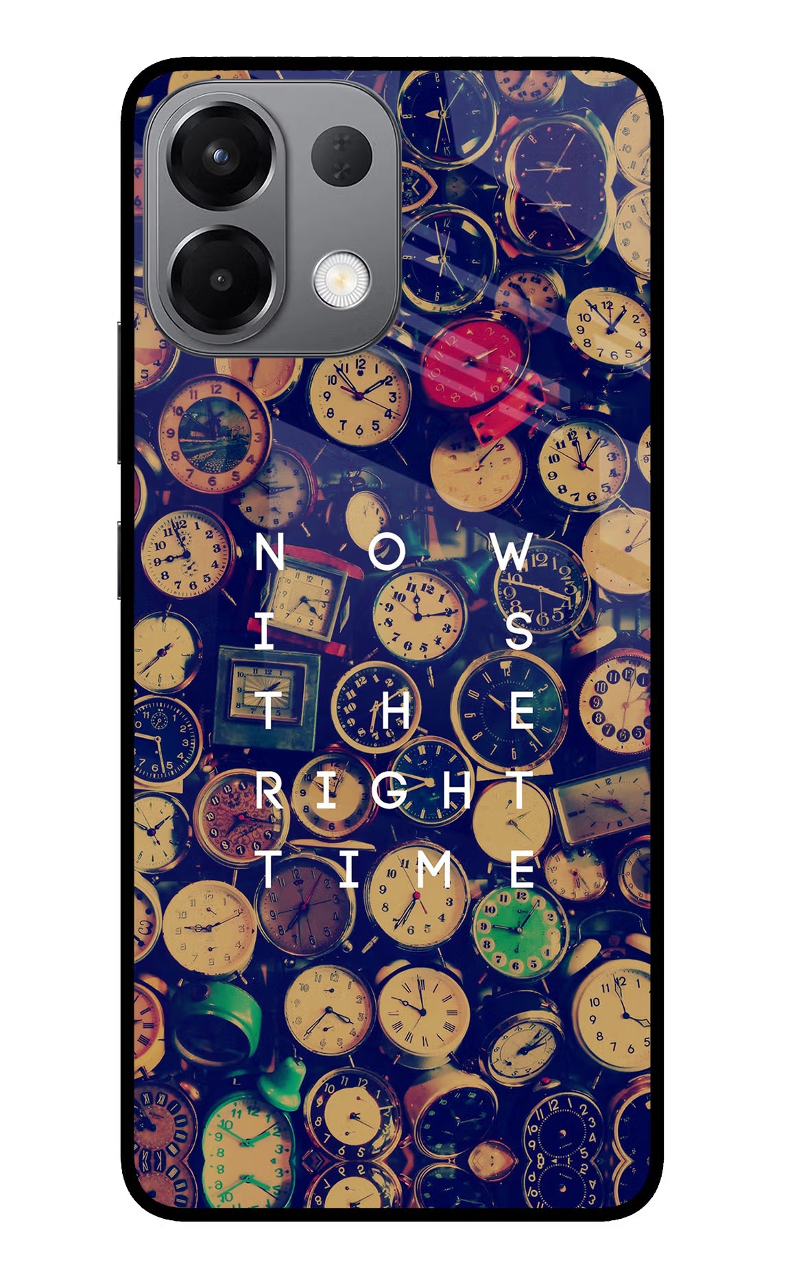 Now is the Right Time Quote Oppo K13 5G Glass Case Back Cover by Casekaro