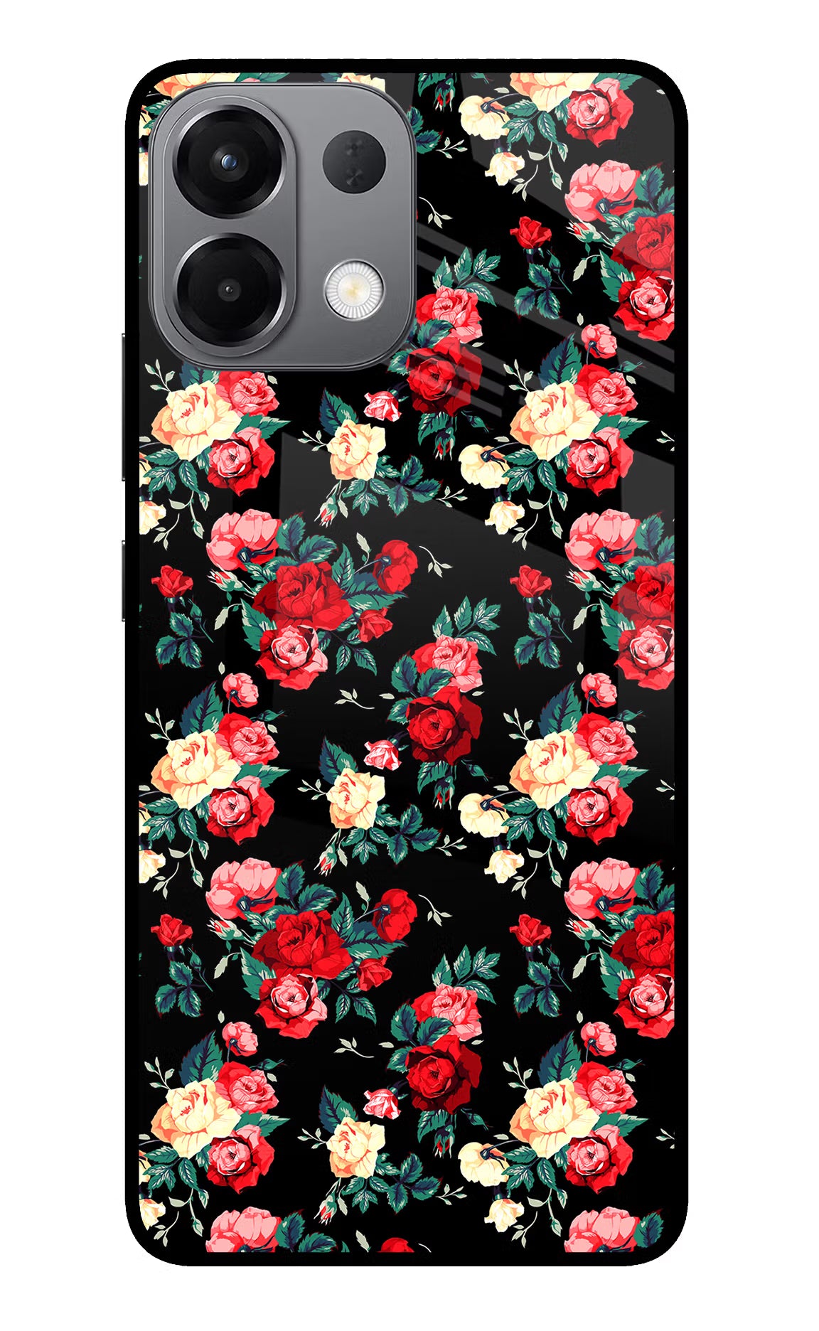 Rose Pattern Oppo K13 5G Glass Case Back Cover by Casekaro