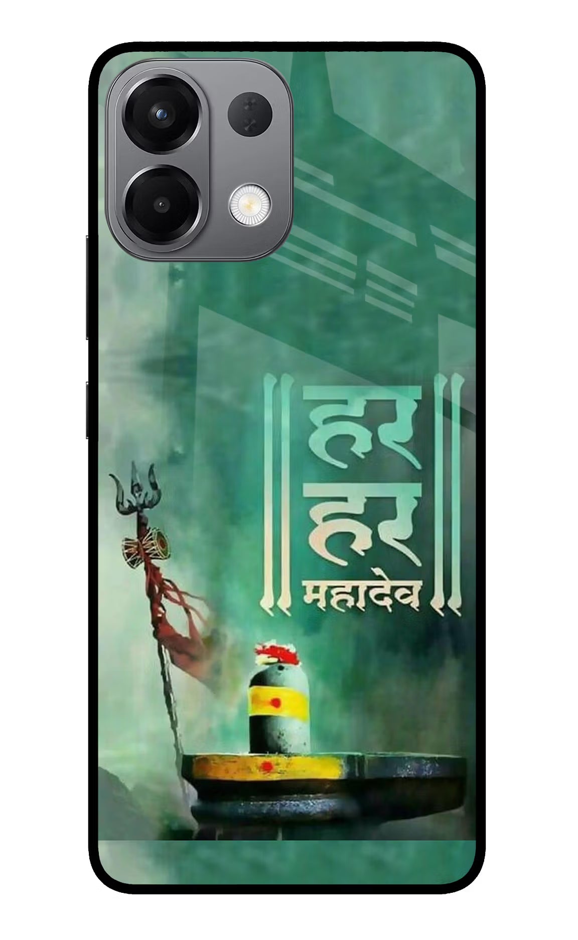 Har Har Mahadev Shivling Oppo K13 5G Glass Case Back Cover by Casekaro