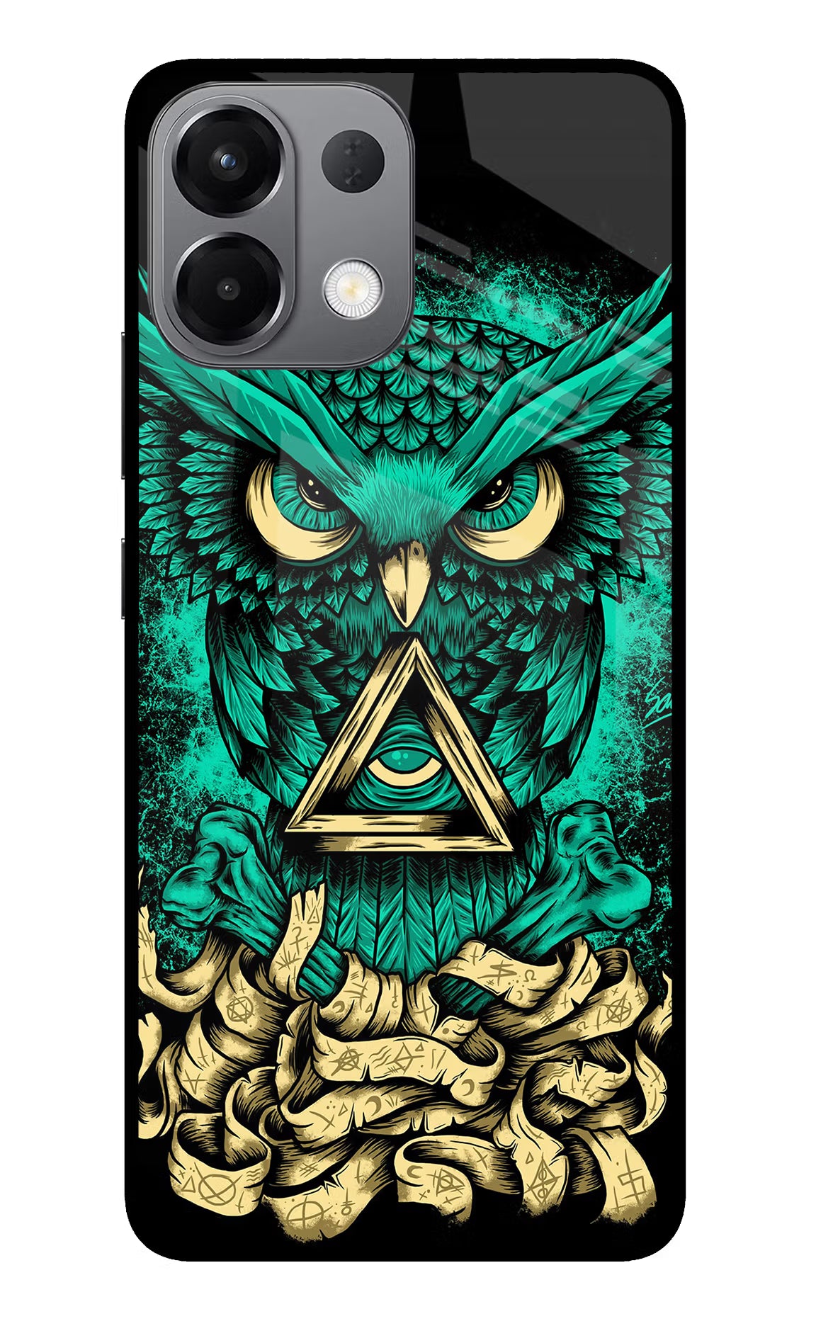 Green Owl Oppo K13 5G Glass Case Back Cover by Casekaro