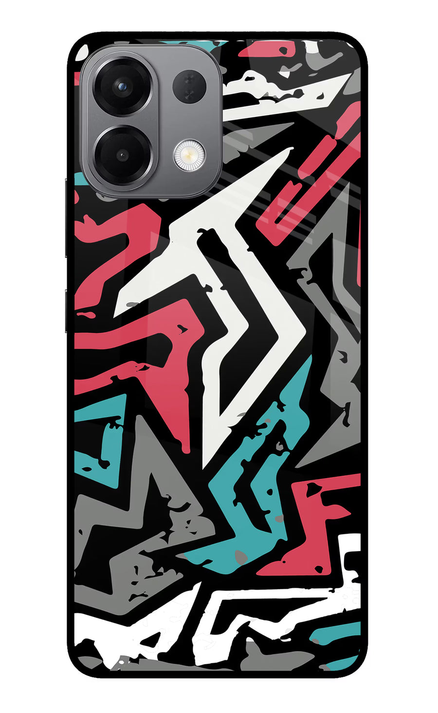 Geometric Graffiti Oppo K13 5G Back Cover, Glass case