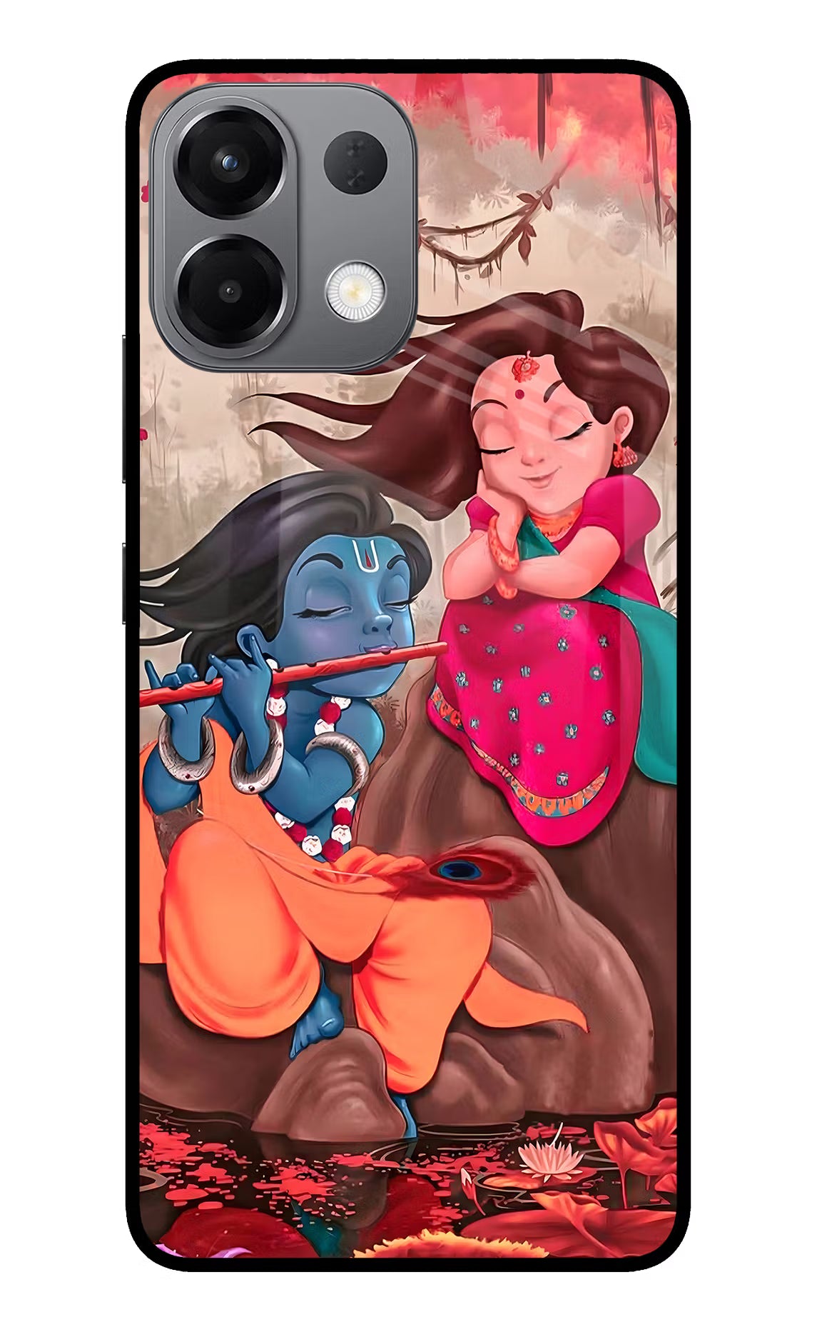 Radhe Krishna Oppo K13 5G Glass Case Back Cover by Casekaro