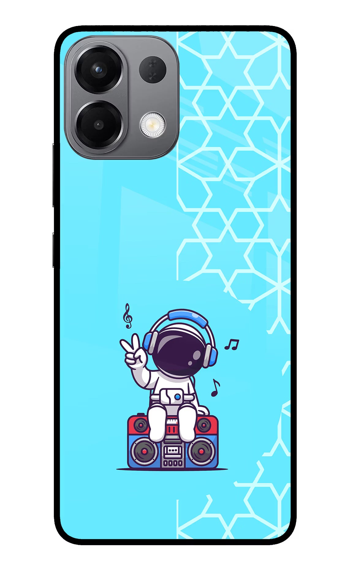 Cute Astronaut Chilling Oppo K13 5G Glass Case Back Cover by Casekaro