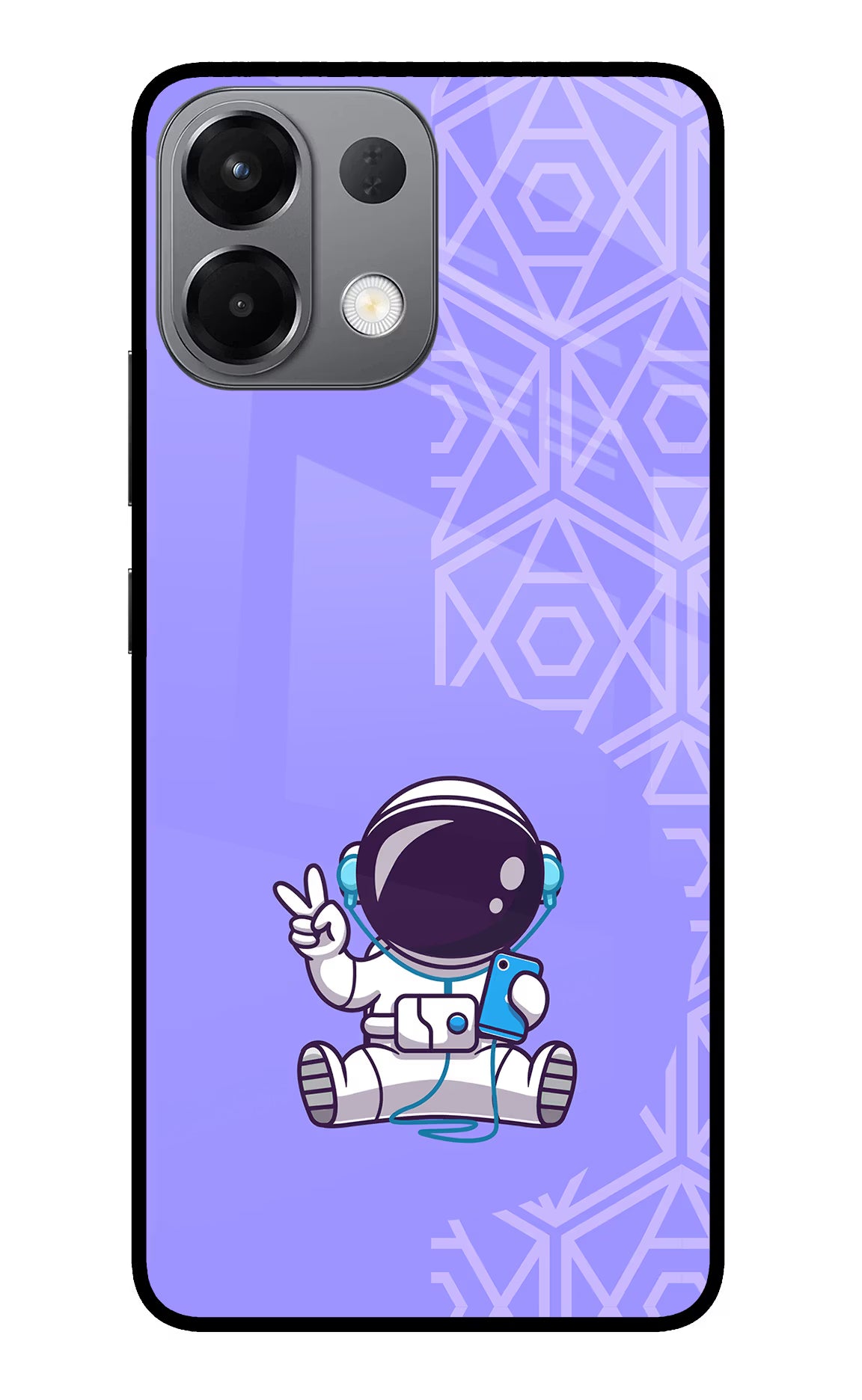 Cute Astronaut Chilling Oppo K13 5G Glass Case Back Cover by Casekaro