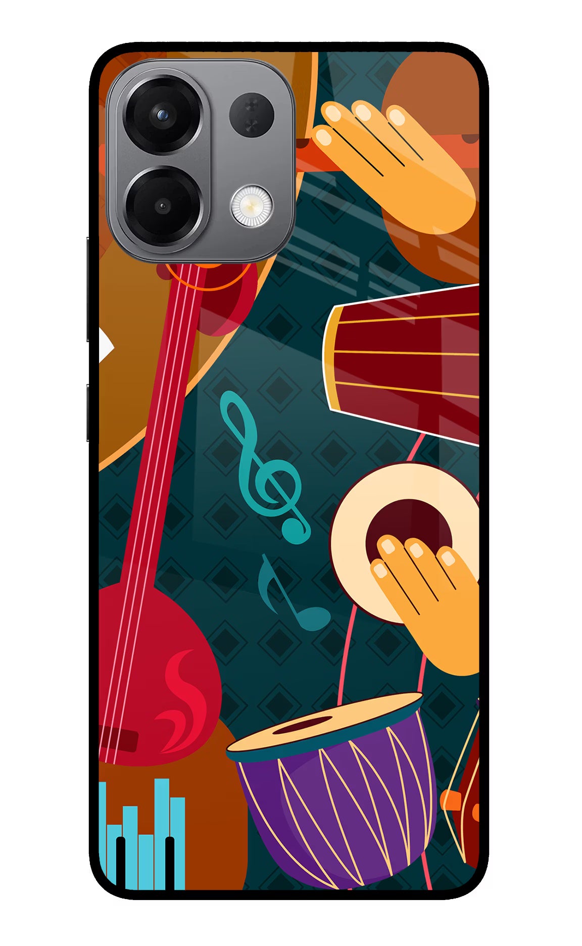 Music Instrument Oppo K13 5G Glass Case Back Cover by Casekaro