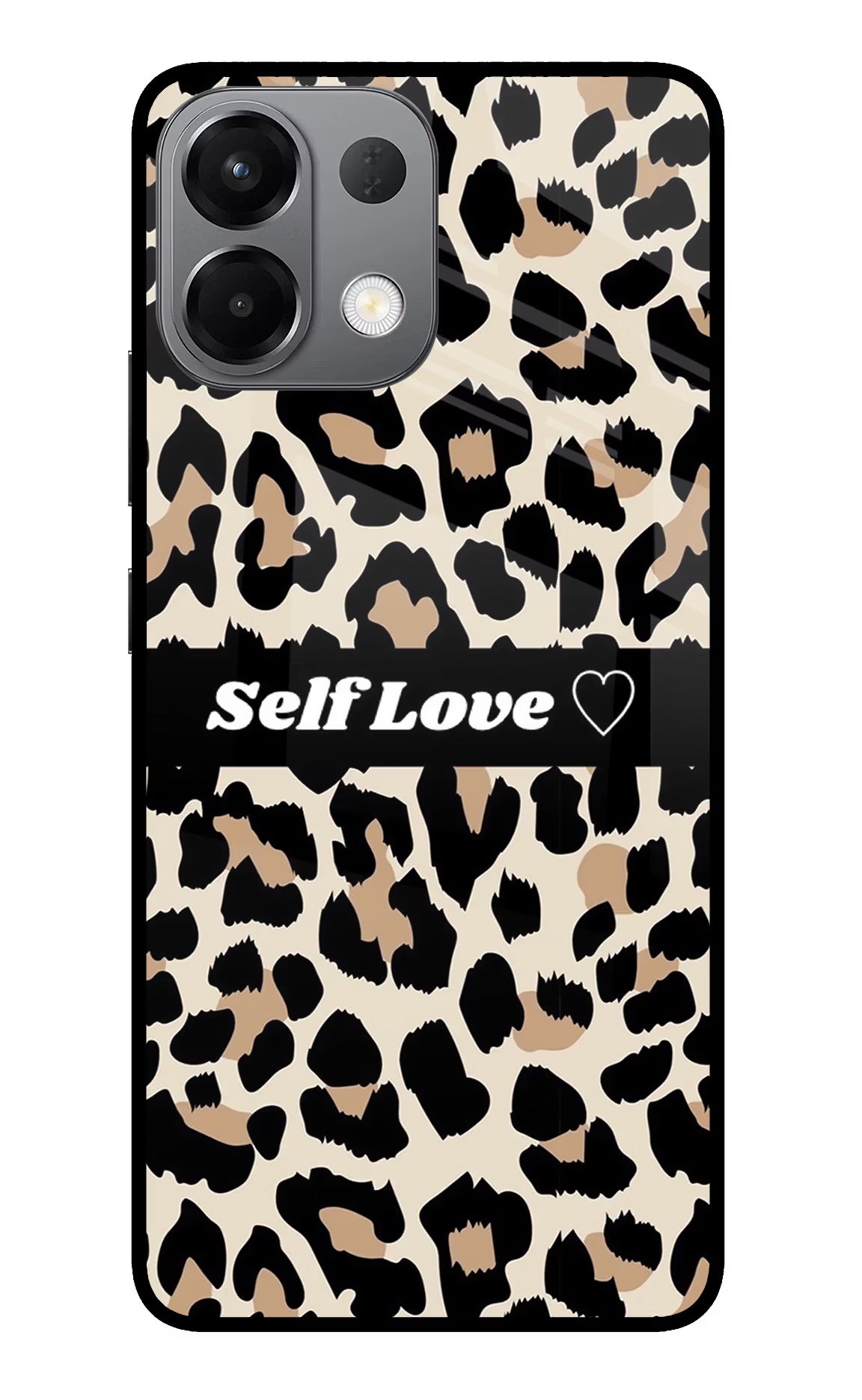 Leopard Print Self Love Oppo K13 5G Glass Case Back Cover by Casekaro