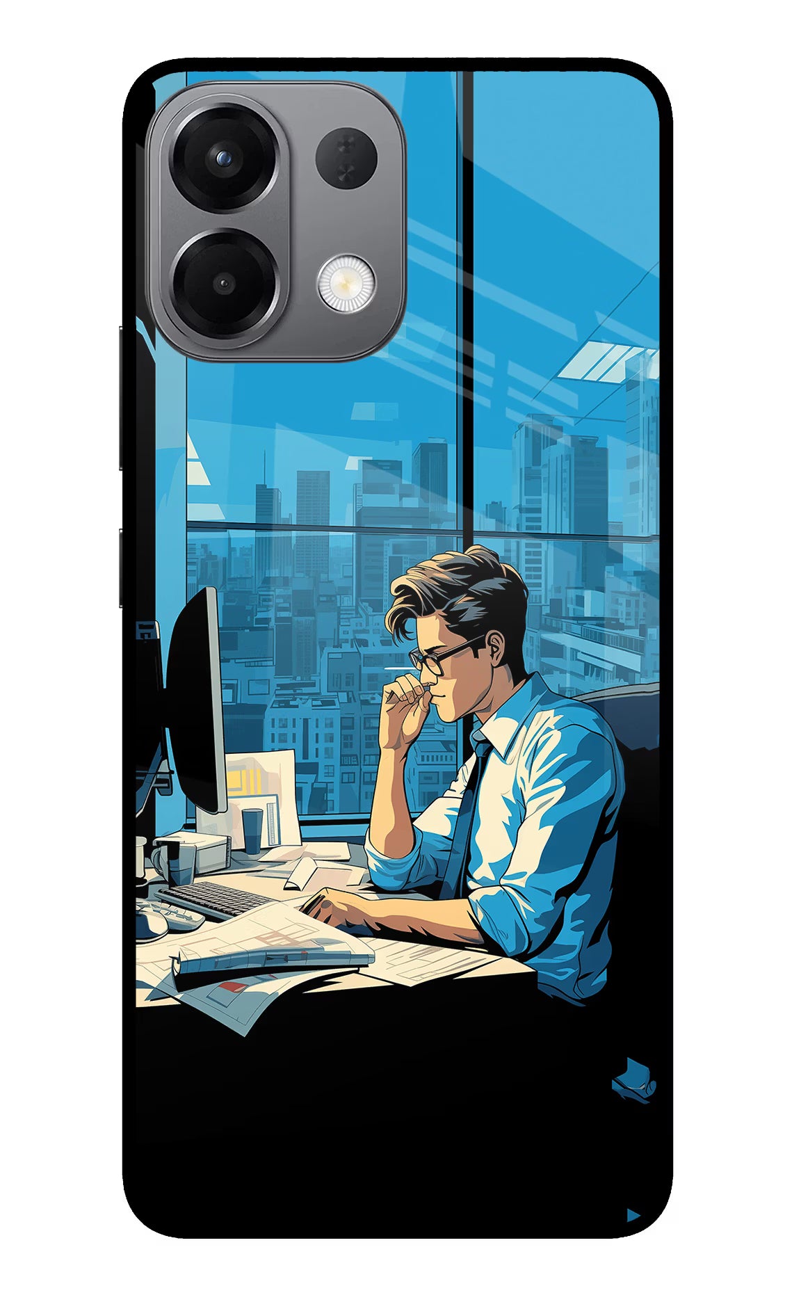 Focused Hustler (AI Generated) Oppo K13 5G Glass Case Back Cover by Casekaro