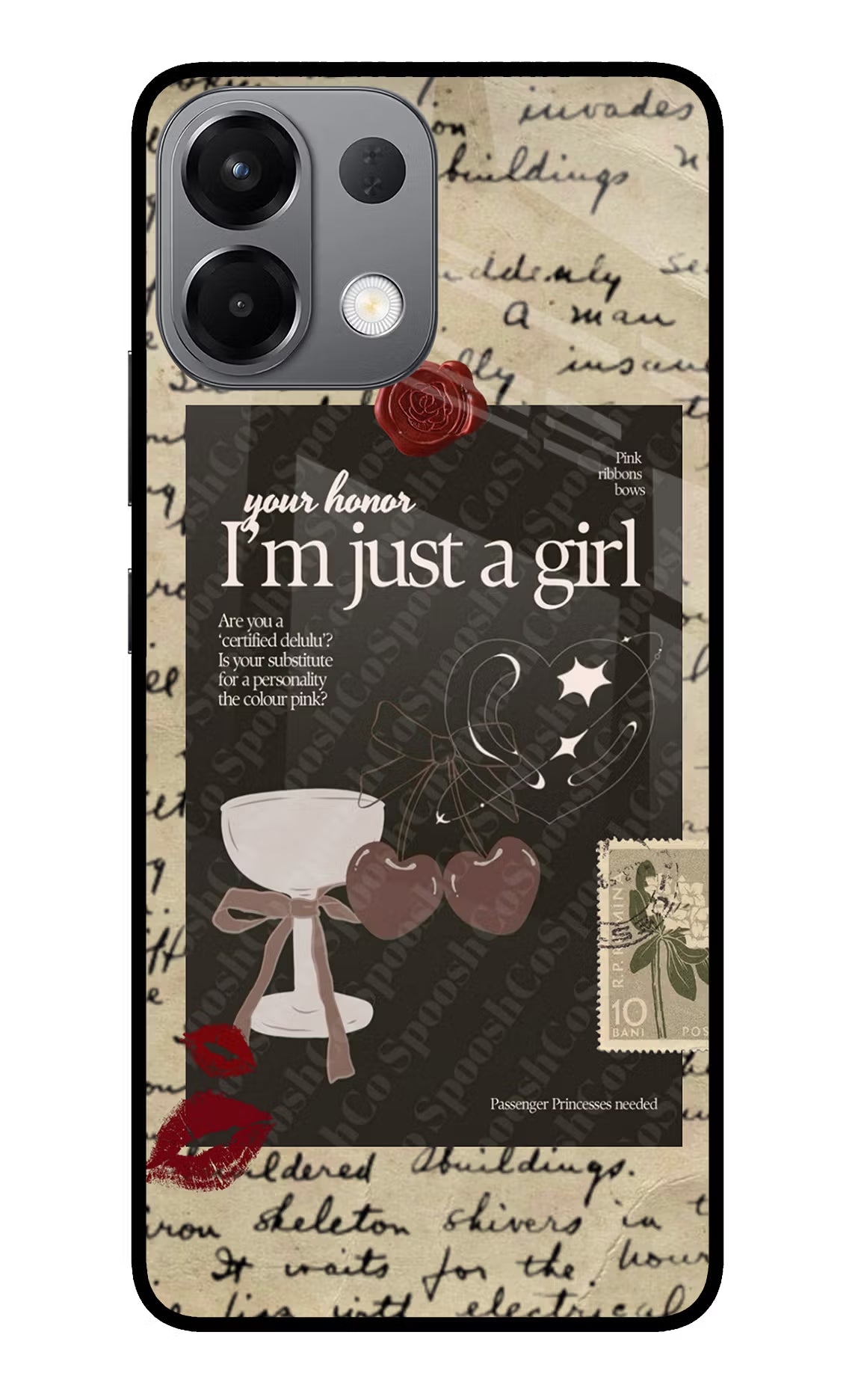 I am just a girl Oppo K13 5G Glass Case Back Cover by Casekaro