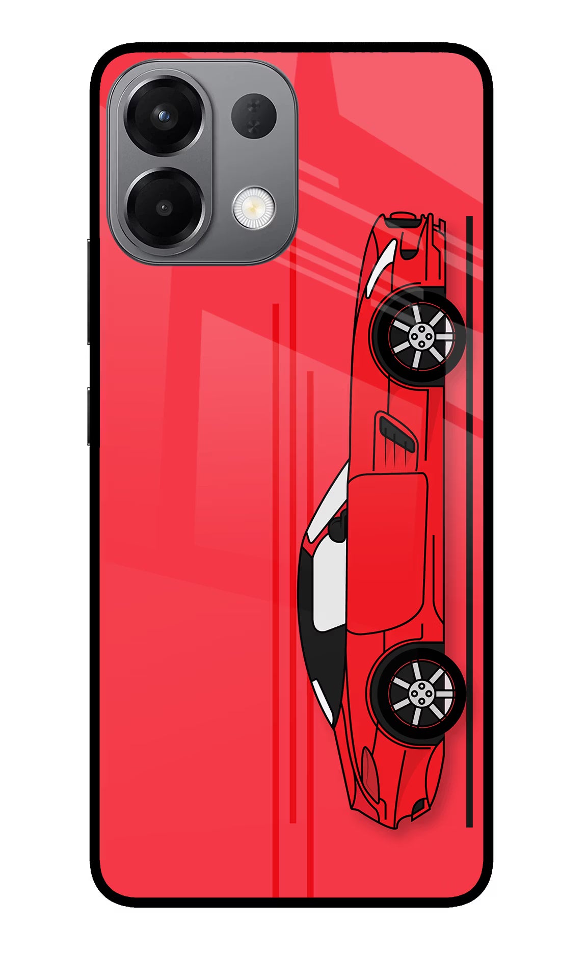 Red Velocity Oppo K13 5G Glass Case Back Cover by Casekaro