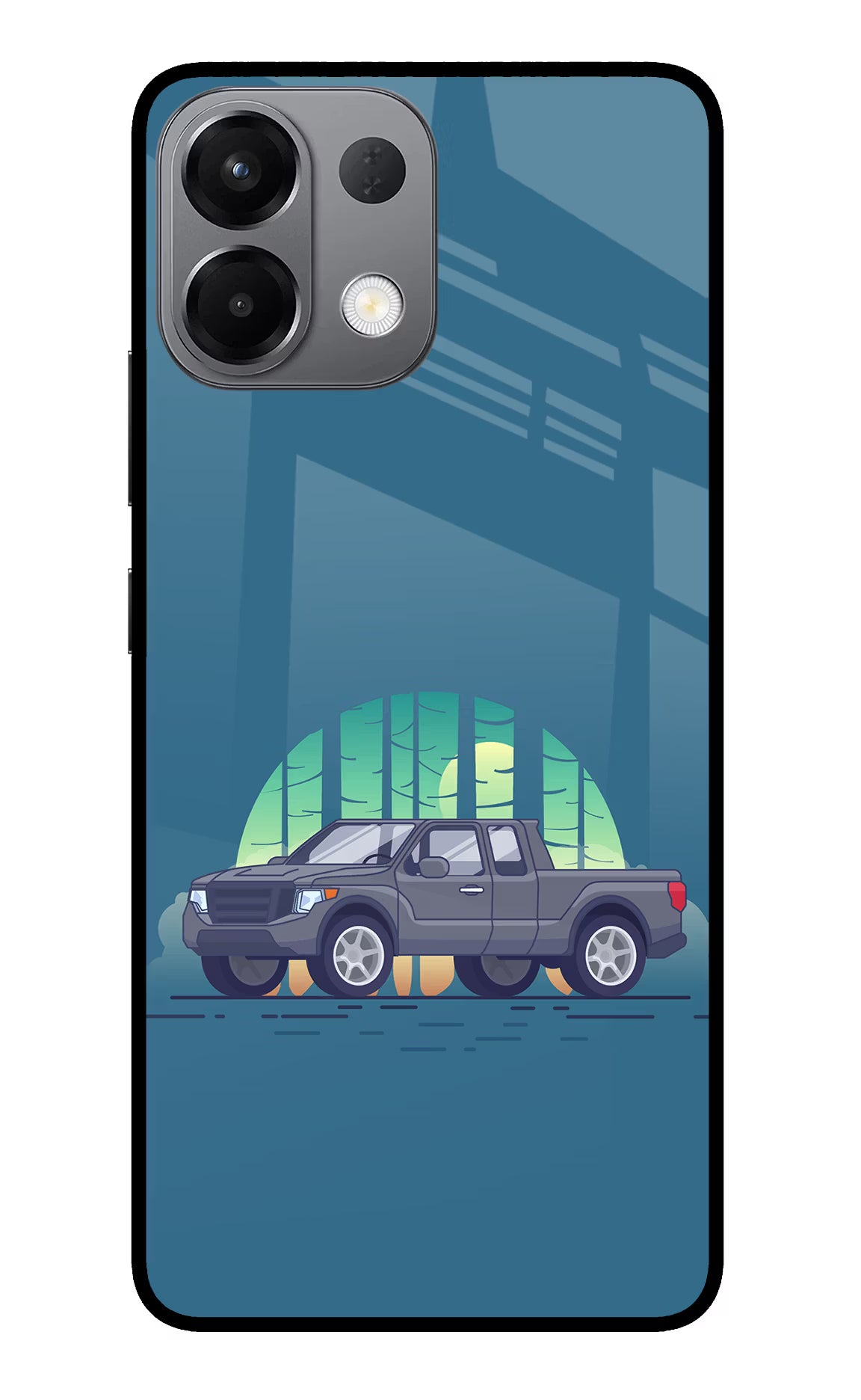 Retro Garage Vibe Oppo K13 5G Glass Case Back Cover by Casekaro